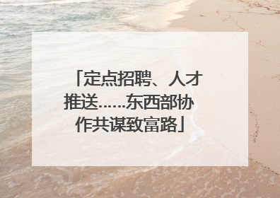 定点招聘、人才推送……东西部协作共谋致富路
