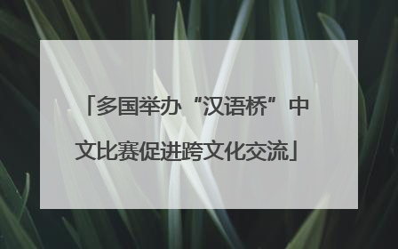 多国举办“汉语桥”中文比赛促进跨文化交流