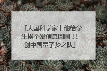 大国科学家丨他给学生挨个发信息回国 共创中国量子梦之队