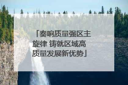 奏响质量强区主旋律 铸就区域高质量发展新优势