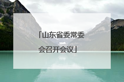 山东省委常委会召开会议