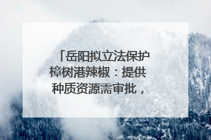 岳阳拟立法保护樟树港辣椒：提供种质资源需审批，违规最高罚5万