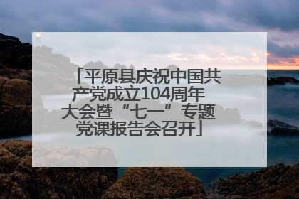 平原县庆祝中国共产党成立104周年大会暨“七一”专题党课报告会召开