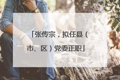 张传宗，拟任县（市、区）党委正职