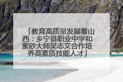 教育高质量发展看山西：乡宁县职业中学和紫砂大师吴志文合作培养高素质技能人才
