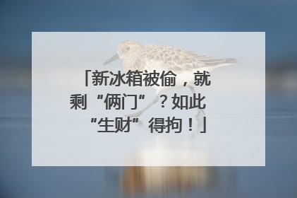 新冰箱被偷，就剩“俩门”？如此“生财”得拘！