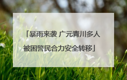 暴雨来袭 广元青川多人被困警民合力安全转移