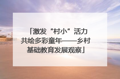 激发“村小”活力 共绘多彩童年——乡村基础教育发展观察