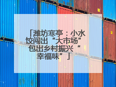潍坊寒亭：小水饺闯出“大市场” 包出乡村振兴“幸福味”