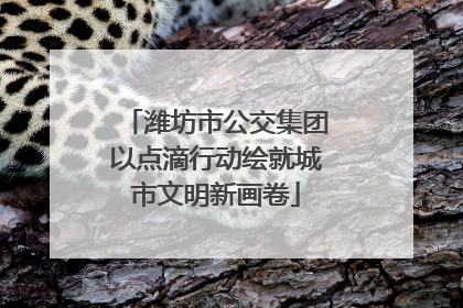 潍坊市公交集团以点滴行动绘就城市文明新画卷
