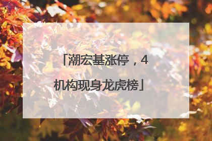 潮宏基涨停，4机构现身龙虎榜