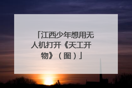江西少年想用无人机打开《天工开物》（图）