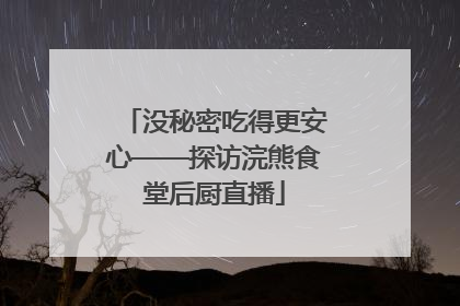 没秘密吃得更安心——探访浣熊食堂后厨直播