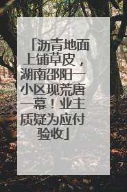 沥青地面上铺草皮，湖南邵阳一小区现荒唐一幕！业主质疑为应付验收