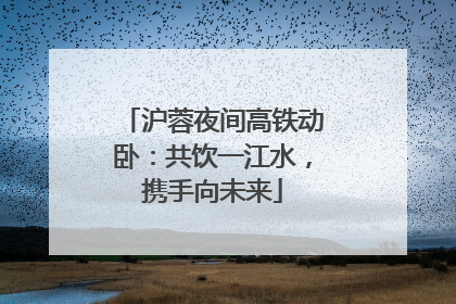 沪蓉夜间高铁动卧：共饮一江水，携手向未来