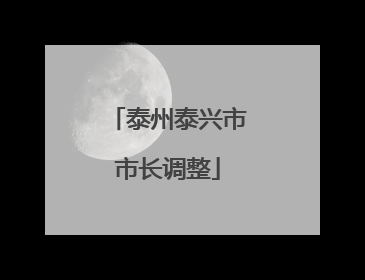 泰州泰兴市市长调整
