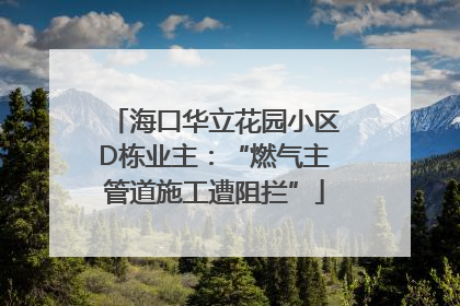海口华立花园小区D栋业主：“燃气主管道施工遭阻拦”