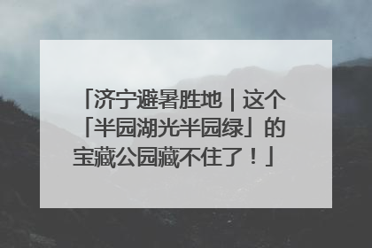 济宁避暑胜地｜这个「半园湖光半园绿」的宝藏公园藏不住了！