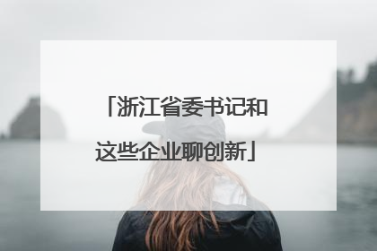 浙江省委书记和这些企业聊创新