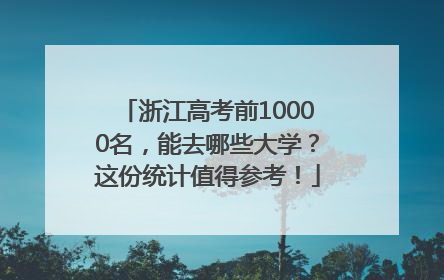 浙江高考前10000名，能去哪些大学？这份统计值得参考！