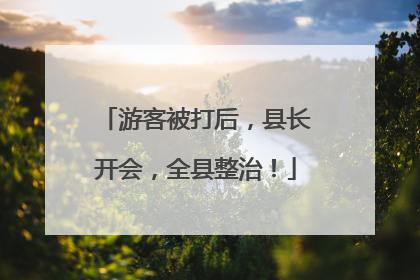 游客被打后，县长开会，全县整治！