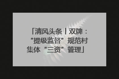 清风头条丨双牌：“提级监督”规范村集体“三资”管理