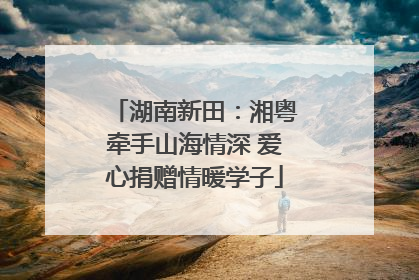 湖南新田：湘粤牵手山海情深 爱心捐赠情暖学子