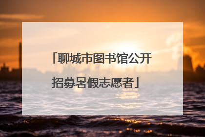 聊城市图书馆公开招募暑假志愿者