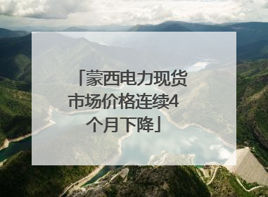 蒙西电力现货市场价格连续4个月下降