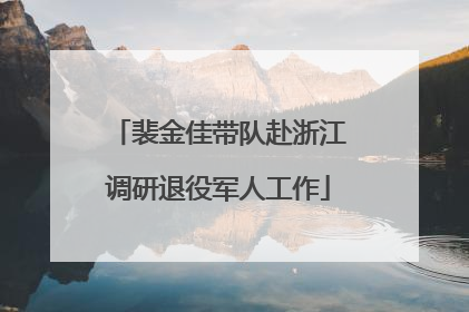 裴金佳带队赴浙江调研退役军人工作