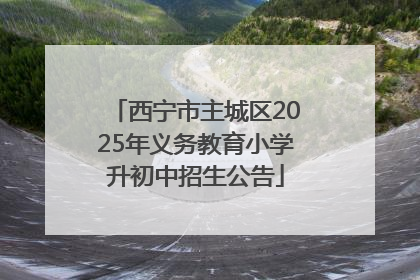 西宁市主城区2025年义务教育小学升初中招生公告