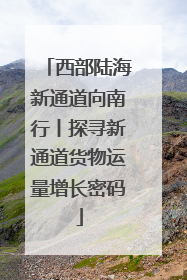 西部陆海新通道向南行丨探寻新通道货物运量增长密码