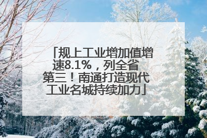 规上工业增加值增速8.1%，列全省第三！南通打造现代工业名城持续加力