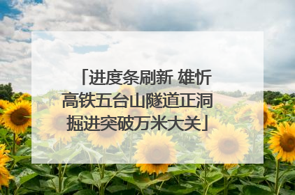 进度条刷新 雄忻高铁五台山隧道正洞掘进突破万米大关