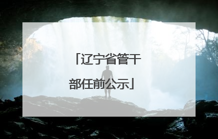 辽宁省管干部任前公示