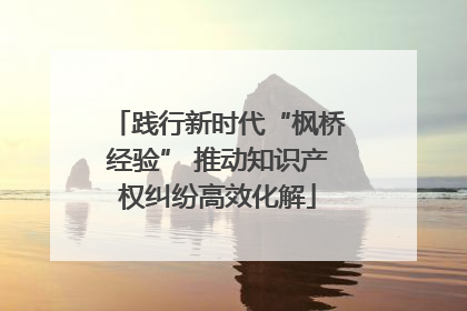 践行新时代“枫桥经验” 推动知识产权纠纷高效化解