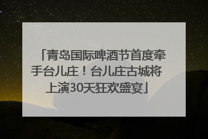 青岛国际啤酒节首度牵手台儿庄！台儿庄古城将上演30天狂欢盛宴