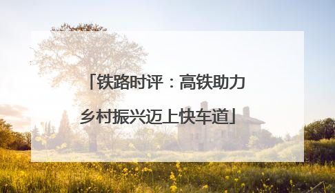 铁路时评：高铁助力乡村振兴迈上快车道
