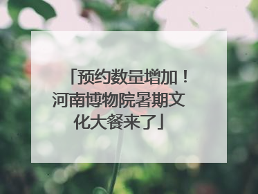 预约数量增加！河南博物院暑期文化大餐来了