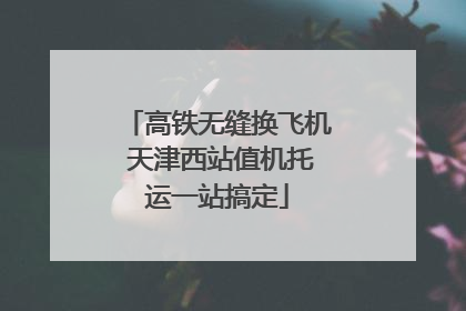 高铁无缝换飞机 天津西站值机托运一站搞定