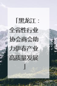 黑龙江：全省性行业协会商会助力伊春产业高质量发展