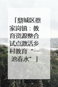 鼎城区蔡家岗镇：教育资源整合试点激活乡村教育“一池春水”