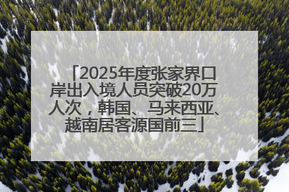 2025年度张家界口岸出入境人员突破20万人次，韩国、马来西亚、越南居客源国前三