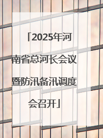 2025年河南省总河长会议暨防汛备汛调度会召开